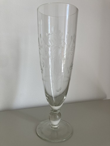 Cut glass floral clear slim - clear,