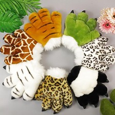 Fluffy Tiger Paw Plush Gloves