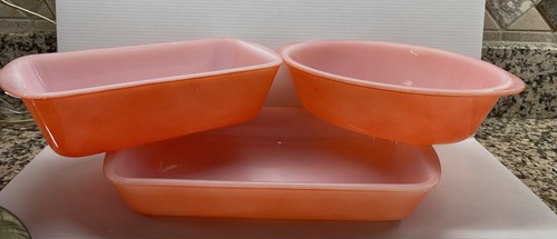 Vintage glasbake orange - orange, salmon