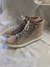 Gabor High Top Trainers Taupe Zip Lace Up UK Size 9 - #3102