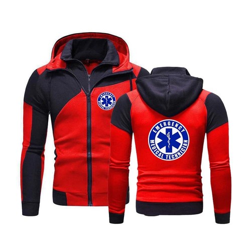 Men solid color zip hooded - color,