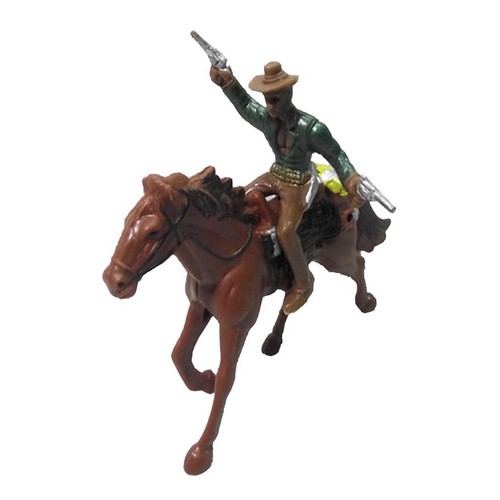 Cowboy and horse - and, statue