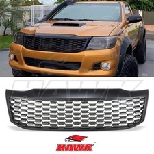 BLACK BADGELESS FRONT GRILLE BUMPER GRILL FOR TOYOTA HILUX VIGO MK7 PICKUP 11-15
