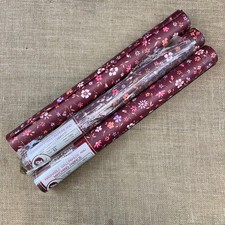 3 X VINTAGE WALLPAPER ROLL LINDA BEARD DOLLY MIX 'NATASHA' BURGUNDY FLORAL 70s