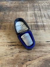 Sterling silver cased thimble - cased,