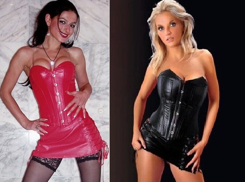 Faux leather corset - , and