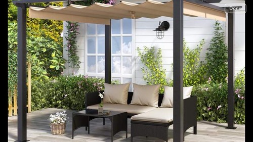 Garden pergola withtrackable - garden,
