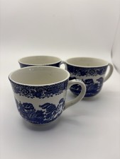 3 X Willow Pattern Tea Cups