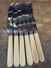 Vintage Dinner Knives 23.5cm Set of 6 Lewis Rose Sheffield