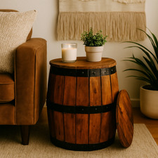 Rustic Beer Barrel Stool