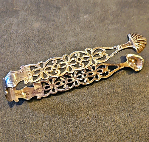 Antique sugar tongs pierced - tongs,
