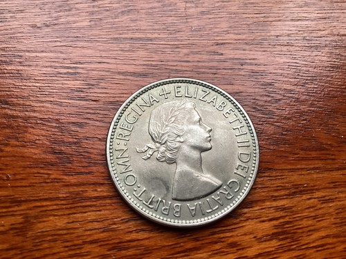 1953 half crown coin - half,