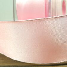 Beautiful Wired Double Sided Satin Ribbon Light Pink 25mm-50mm Wide Baby Per 1M
