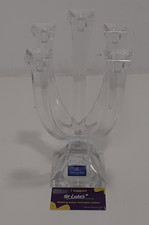 Vintage Signed Villeroy & Boch Heavy Crystal 5 Arms Candelabra 11” Tall  (NEW)