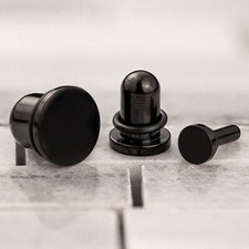 Black Steel Single Flare Metal Ear Gauge / Plug