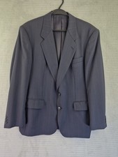 Odermark Mens Blue Grey Striped Blazer Jacket Pure New Wool Size 42S
