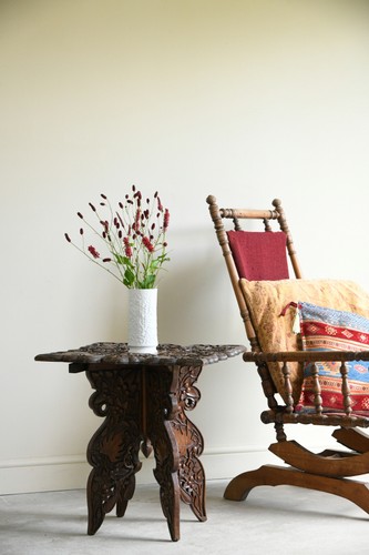 Carved indian occasional table - occasional,