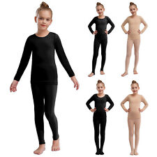 UK Girls Thermal Underwear Warm Outfit Base Layer Tops with Tights 