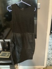 M&S Collection Black  Faux Leather / Material Dress Size 8
