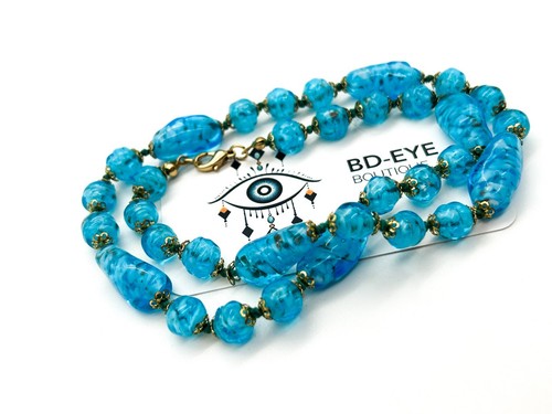 Vintage blue art glass - vintage,