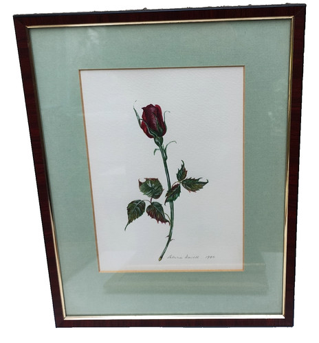 Vintage painting rose - painting,