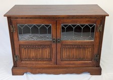 Old Charm TV Cabinet Model 2265 Finished In Tudor Brown