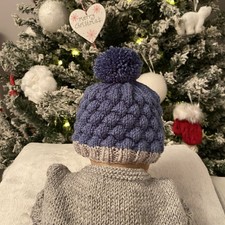 Babies 1st Bobble Hat Blue