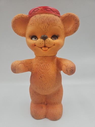 Vintage rubber squeaky teddy - squeaky,
