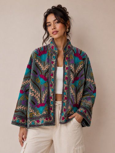 Woman handmade jackets teal - woman's, jackets,