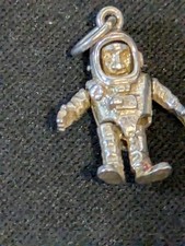 Vintage Sterling Silver Articulated Space Man Charm
