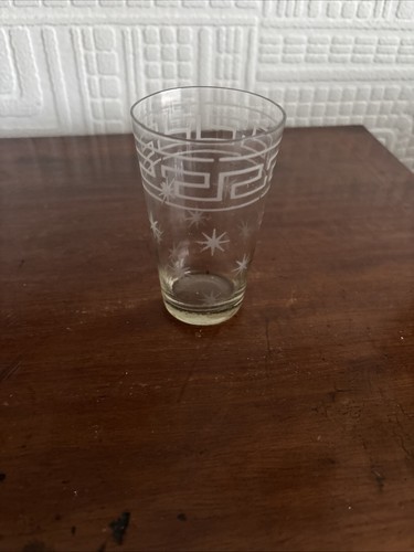 Antique etched glass beaker - antique,