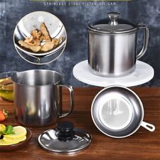 1.3L Kitchen Cooking Tool Oil Filter Storage Can Grease Strainer Pot Container