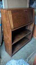 Narrow vintage oak bureau - vintage,
