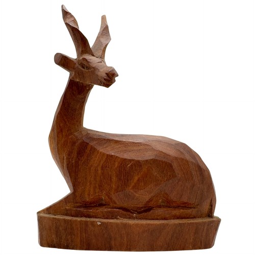 Hand carved wooden gazelle - wooden,