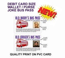 FUNNY BUS PASS ID cards Prank Gift Custom Photo & Text - GREAT GIFT