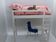 1/12 scale dolls house furniture high sleeper, cabin bed kit with desk and...