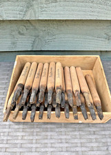 Vintage A-Z alphabet stamps hand finished tools gilding bookbinding embossing AE