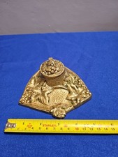 Antique brass inkwell ornate - brass,