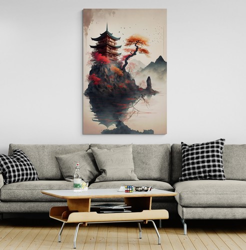Japanese landscape canvas - japanese,