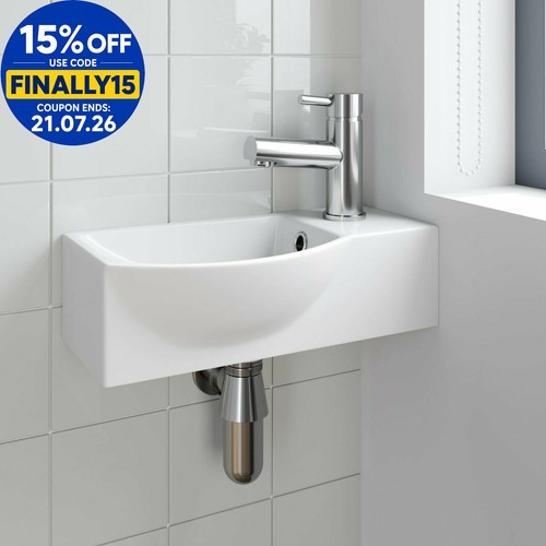 Cloakroom wall hung basin - wall,