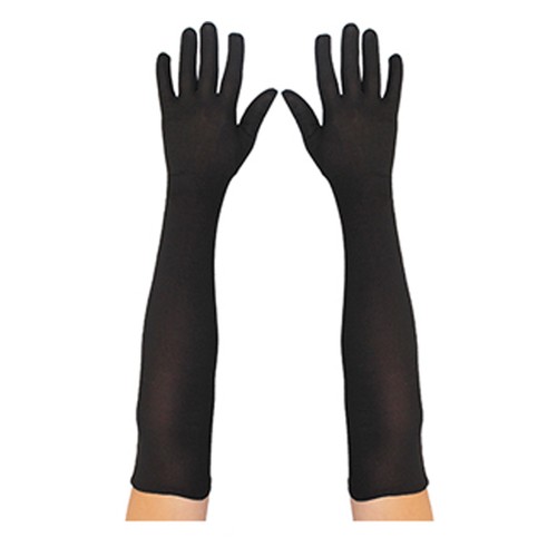 Spandex black gloves 50cm long - black,