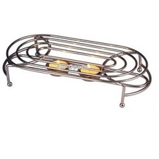 DOUBLE FOOD DISH WARMER CHAFING CHROME PLATE BURNER HEAT WARM + 2 FREE CANDLE