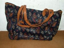Radley Paisley Vnyl Dark Blue Leather  Medium Shoulder Tote Bag