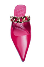 Zara Trendy Mules With Chain Dark Pink  Sizes: 4 (Eur 37)