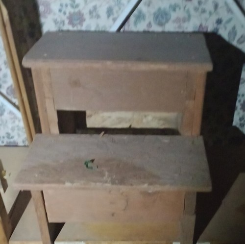 Antique step stool library - step,