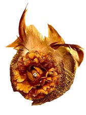 Clip On Gold Bronze Fascinator