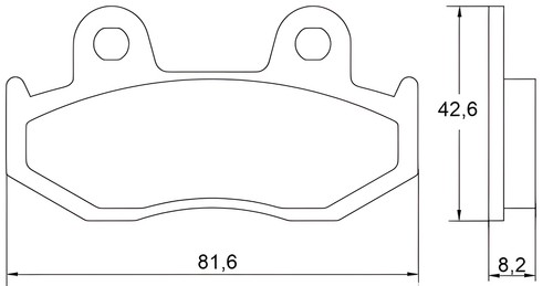 Front recessed brake pads - recessed,