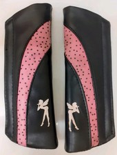 Pink & Black Fairy Design Car Seatbelt Pad Covers Set of 2