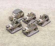 15mm WW2 German SS KUBELWAGEN / SCHWIMMWAGEN x5 Superb Painted Flames War 33075