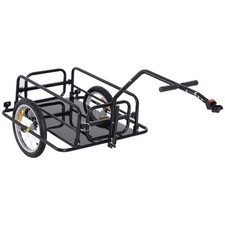 Bike Cargo Trailer Bicycle Storage Cart w/ Hitch Transport Carrier Project Black